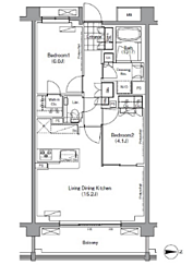 プレジリア代々木大山町EAST 2LDKの間取図画像