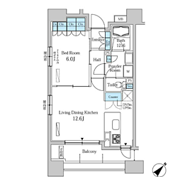 パークアクシス幡ヶ谷 1LDKの間取図画像