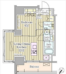 ParkAxis渋谷神山町 1LDKの間取図画像