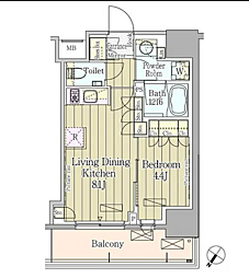 ParkAxis渋谷神山町 1LDKの間取図画像