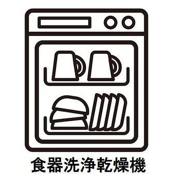 食器洗乾燥機付きで家族の食器もピカピカ。後片付けもラクラクこなせて、環境にも手にも優しい設備です。キッチン内蔵型なので、お料理の邪魔にもならずスッキリ快適にご利用いただけます。