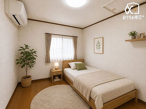 2階洋室（AIによる画像処理済み）※こちらお写真は、実際のお部屋を【AI加工】による《家具配置》を施したものになります。■イメージ画像のため、実際のお部屋とは異なる部分がございます。