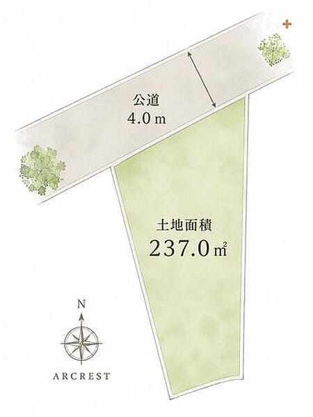 敷地約71坪。建築条件なし。