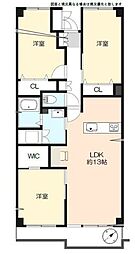 西武小手指ハイツA棟 3LDKの間取図画像