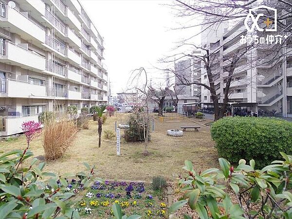 敷地内の憩いの場
