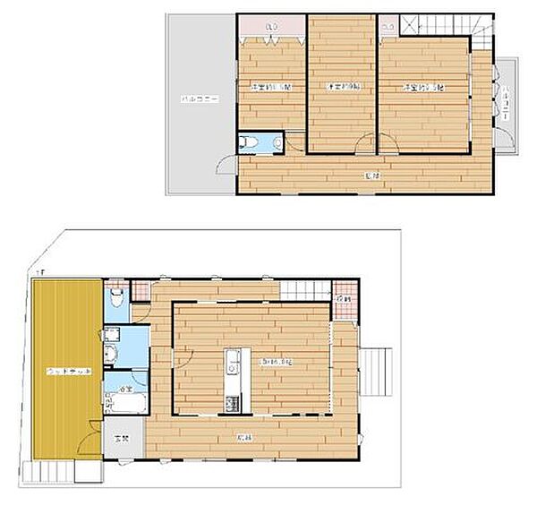 ■注文住宅のお住まい■1階、2階にウッドデッキあり