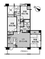 レクセルガーデン東所沢 3LDKの間取図画像