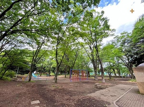 滝山公園 徒歩8分。子供向け遊具や砂場が整備されており、木陰も多いのでお子さん連れで遊ぶのにおすすめ！ 570m