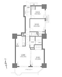 東急ドエルコンセールタワー所沢 3LDKの間取図画像