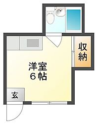 旭コーポ ワンルームの間取図画像