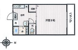 チェリーテラス 1Kの間取図画像