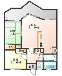 ふぁみーゆ中島田 2LDKの間取図画像