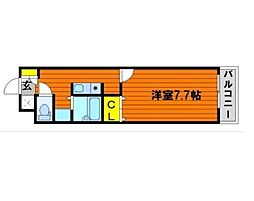 レジデンス今 1Kの間取図画像