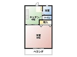 高津コーポ1 1Kの間取図画像