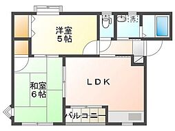 エクセレンス祇園 2DKの間取図画像
