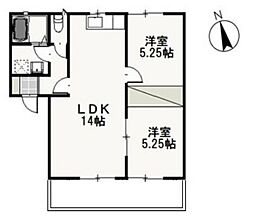 パインパレスG 2LDKの間取図画像