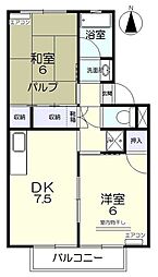 ベルホワイト・K 2DKの間取図画像