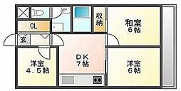 セントエルモ門田文化町 3DKの間取図画像