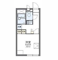 レオパレスリベルタ 1Kの間取図画像