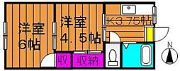 アパート 2Kの間取図画像