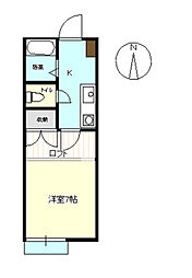 コーポ幸 1Kの間取図画像