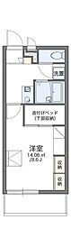レオパレスエクレール今 1Kの間取図画像