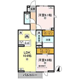 フォーゲルセレーノ A棟 2LDKの間取図画像