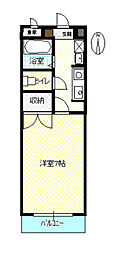 ツインズ土田 1Kの間取図画像