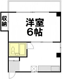 ドーミトリー人見 1Kの間取図画像