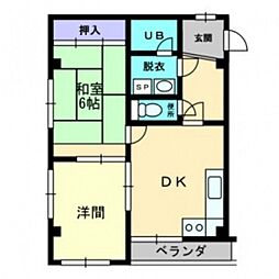 メゾンOGOA 2DKの間取図画像