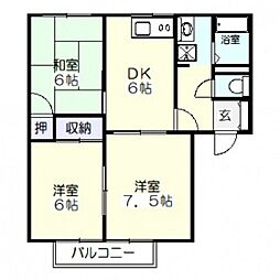 フロンティアB 3DKの間取図画像