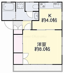 サングレース2 1Kの間取図画像