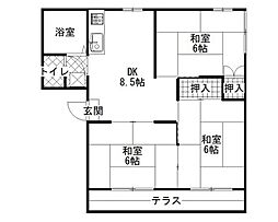 佐々木アパート2号棟 3DKの間取図画像