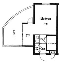 アルファ清心町1 1Kの間取図画像