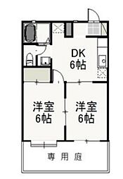 ベルエポック斉藤 2DKの間取図画像