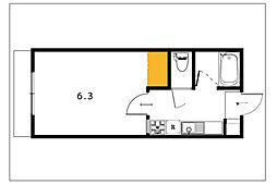 No.2メゾンユタカ 1Kの間取図画像