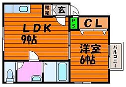 カーサ福浜西 1LDKの間取図画像