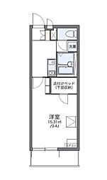 レオパレスさくら2 1Kの間取図画像