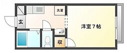 フレグランスM1 1Kの間取図画像