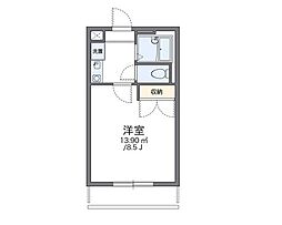 レオパレス中島 1Kの間取図画像