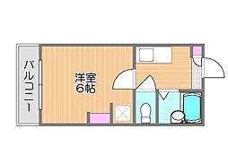 プレアール南方1 1Kの間取図画像