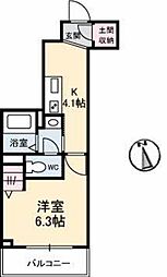 メゾン・ド・カメリア 1Kの間取図画像