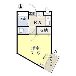 RuRuima 1Kの間取図画像