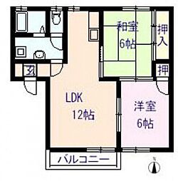 ソルコラード操明A 2LDKの間取図画像