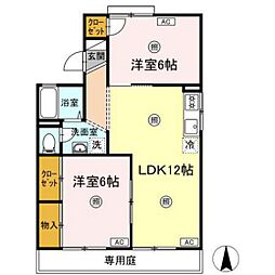 ハイツプロミネンス 2LDKの間取図画像