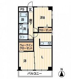 深可ヒュッテ 2LDKの間取図画像