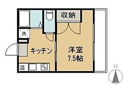 カーサ・アネイロ 1Kの間取図画像