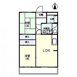 平和ビル 2LDKの間取図画像