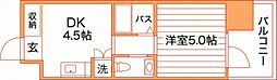 グランエターナ岡山3 1DKの間取図画像