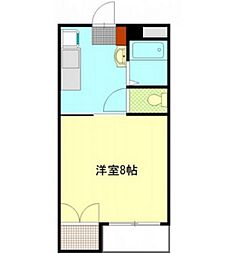 コーポ・キャロット 1Kの間取図画像